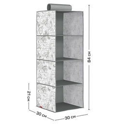 Кофр подвесной для хранения, 4 секции, 30*30*84 см Valiant  фото 36