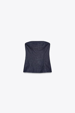 TRF DENIM BANDEAU TOP - Zara фото 8