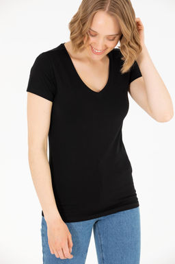 Женская черная футболка Basic - U.s. polo assn фото 3
