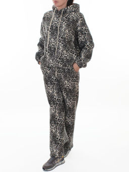 870-8 MILK/LEOPARD Костюм спортивный зимний женский (95% хлопок, 5% полиэстер)