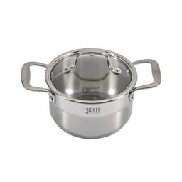 1272 GIPFEL Кастрюля GALA 16х9см/1,5 л со стеклянной крышкой, с индукционным капсульным дном. Материал: нерж. сталь 18/10. Толщина: 0,7мм / 4мм  фото 2