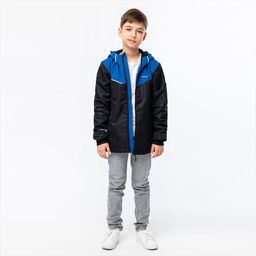 RODOS Куртка детская мембрана демисезон М-230/1 Чёрный/Васильковый