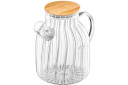 Чайник 1,8 л 20*14*18,5 см Crystal glass с ситом+бамб.крышк.с метал. дном/с силик.уплот, стекло - Elan gallery фото 5