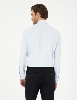 A__k Mavi Slim Fit Uzun Kollu Basic G_mlek