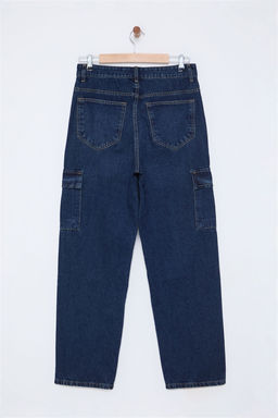 TRENDYOL MAN Siyah %100 Pamuk Baggy Fit Kargo Bol Kot Pantolon Jeans TMNAW25JE00002 - Trendyolmilla фото 2