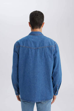 Рубашка стандартного кроя с длинным рукавом - Defacto фото 6