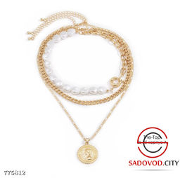 Комбинированное тройное ожерелье с монеткой - Zum ming фото 3