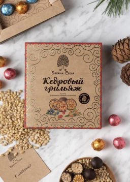 Кедровый грильяж ассорти, 120 г  черника, клюква, облепиха  5 коробок - Сибирский кедр фото 2