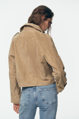 100% LEATHER SHORT TRENCH COAT