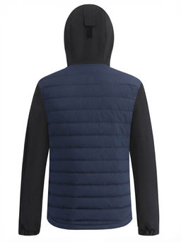 Куртка мужская гибридная стёганая с капюшоном с графеновой подкладкой синего цвета 9627_1S