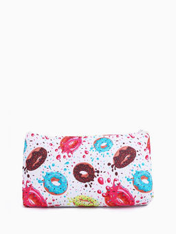 Цена за 2 шт. Косметичка-пенал на молнии, плоская, маленькая, с рисунком Пончики, белая/разноцветная - Simaland фото 2