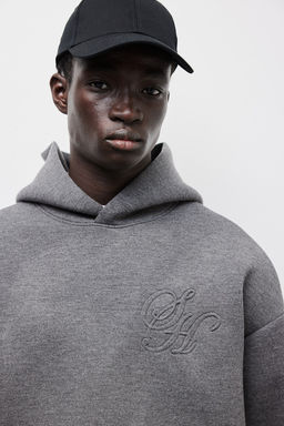 Sudadera efecto neopreno con capucha Loose Fit