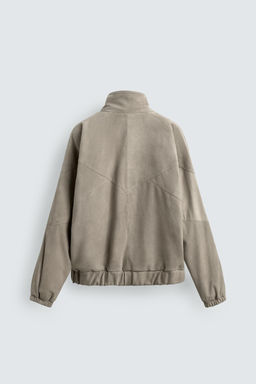 CAZADORA RELAXED FIT PIEL ANTE / Gris topo - Zara фото 8