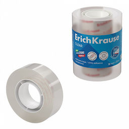 Цена за 1 шт. Набор из 4 клейких лент ErichKrause Clear, 18ммх33м, прозрачный (в пленке)