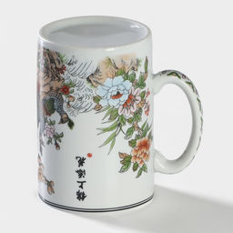 Кружка ситом Цветы, 300 мл, керамика, белая