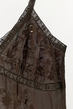 EMBROIDERED BEADED STRAP TOP - Zara фото 8