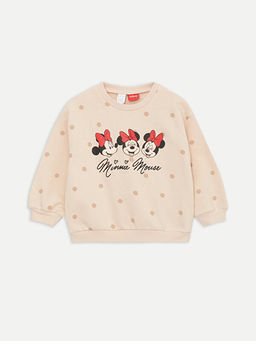 Bisiklet Yaka Uzun Kollu Minnie Mouse Bask?l? K?z Bebek Sweatshirt ve Tayt 2li Tak?m - Waikiki фото 2