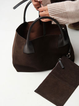 Замшевая сумка Iris DBR 31372 черный каштан  фото 13