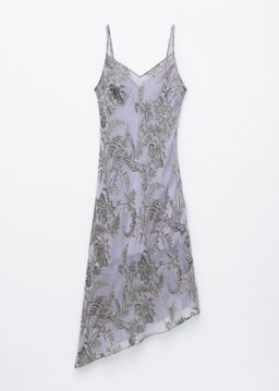 Vestido midi de tirantes con estampado floral