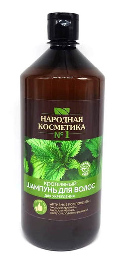 АКЦИЯ ПО СРОКУ! СТМ Шампуь д/в КРАПИВНЫЙ д/укрепления "Народная косметика № 1" (1л). 6 03.2027