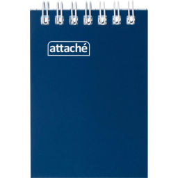 Блокнот на спирали А7 60л. ATTACHE, синий, блок 60г, обложка 215г  фото 2