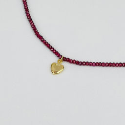 Колье из Граната с подвеской Сердце