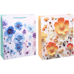 Пакет подарочный "Восковые цветочки" 32*26*10 см