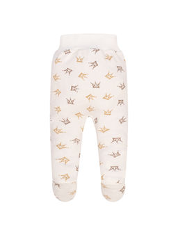 Ползунки короткие молочные с принтом короны