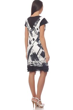 Платье летнее из шифона с черно-белым принтом - Almond фото 2