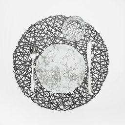 Салфетки сервировочные на стол Доляна «Паутинка», d=38 см, 4 шт., чёрные