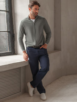 Кардиган на молнии из хлопка с нейлоном - Vilatte фото 5