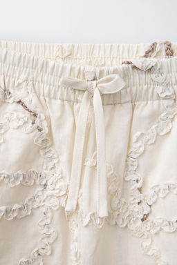 STRAIGHT FIT TROUSERS WITH EMBROIDERED FLOWERS - Zara фото 3