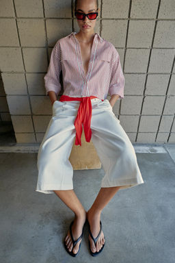 CAMISA RAYAS CON LINO / rayas - Zara фото 6