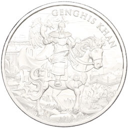 Монета 1 унция 2023 года США Легендарные воины Чингисхан