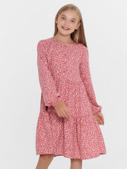 Платье для девочек темно-розовое в цветочки - Mark formelle фото 2