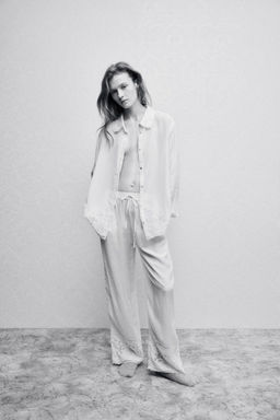 SHIRT WITH LACE TRIM, BEADING AND EMBROIDERY - Zara фото 8