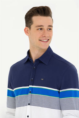 Мужская темно-синяя рубашка с длинным рукавом - U.s. polo assn фото 10