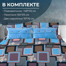 Комплект постельного белья 1,5-спальный, бязь Комфорт (Лабиринт, василек) - Ивановотекстиль фото 2