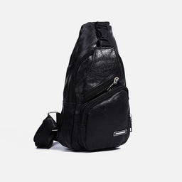 Сумка слинг, искусственная кожа, цвет чёрный