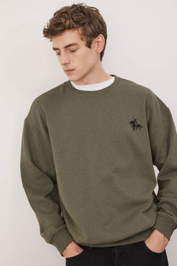 TRENDYOL MAN Antrasit Melanj Oversize/Genis Kesim Uzun Kol Hayvan Nak?sl? Sweatshirt TMNAW24SW00164 - Trendyolmilla фото 37