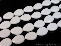 Бусины из агата белого капля 30*22мм, 39см, 13 бусин Радуга камня