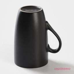 Кружка Доляна «Кот чёрный», 400 мл, керамика, цвет чёрный