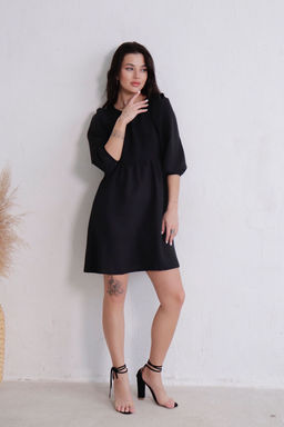 Платье чёрное с присборенной юбкой - Martichelli фото 2