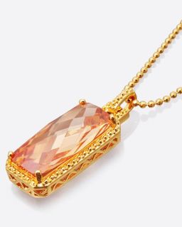 Diamantaire. Кулон прямоугольной формы со вставкой из циркона цвета шампань