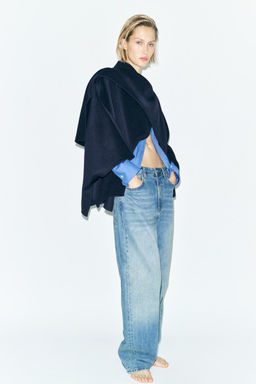 ZW COLLECTION WOOL CAPE WITH SCARF
