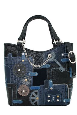 Сумка с аппликацией ДС-189-125 черный+синий