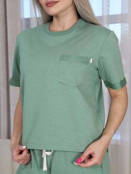 Костюм женский К-207 (футер с лайкрой) Оливковая