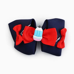 Бант для волос на заколке школьный, 12 см, Холодное сердце