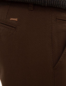 Kahverengi Slim Fit Kanvas Pantolon