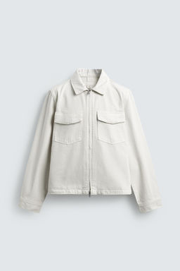 SOBRECAMISA DENIM CREMALLERA / Blanco - Zara фото 7